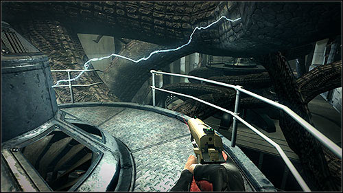 Use the tentacles and ladders to get to the gantry cabin and onto the platform - 19. Generator Room - Campaign - Duke Nukem Forever - Game Guide and Walkthrough