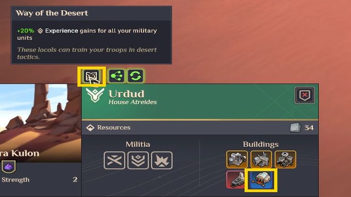 The construction of the Investment Office building (from the State building group) will give you a total of 3x more bonus to the village traits - Dune Spice Wars: Investment Office - what is it? - FAQ - Dune Spice Wars Guide