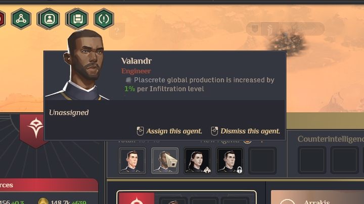 Additionally, each Agent has a Characteristic - Dune Spice Wars: Espionage, Counterintelligence, Infiltrations and Missions - Basics - Dune Spice Wars Guide