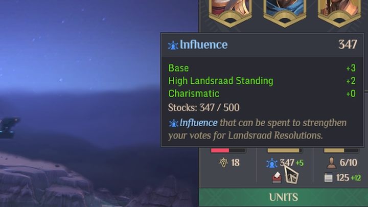 Influence allows you to increase the number of votes - 1 point of Influence equals 1 Vote - Dune Spice Wars: Votes and Influence - Resources and raw materials - Dune Spice Wars Guide