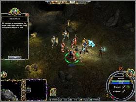 We encounter the wizard who offers help in undergrounds in taking us to the other side of the cave - Chapter 1: Entering the Ring - Order of the Flame - Dungeons & Dragons: Dragonshard - Game Guide and Walkthrough