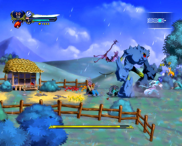 Notice that the tougher enemies have their healthbars yellow. - Prologue: The Glade - Walkthrough - Dust: An Elysian Tail - Game Guide and Walkthrough