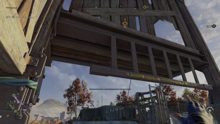 Lean out to the right and jump to the metal parts of the structure - Dying Light 2: Windmills (Houndfield) - list - Windmills - Dying Light 2 Guide