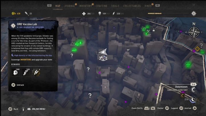 Important places nearby: Metro: Downtown Court - Dying Light 2: Inhibitors (Downtown) - list of all - Downtown - Dying Light 2 Guide