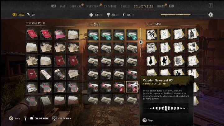 This recording is on a yellow locker in the settlement found in the south-western part of the map - Dying Light 2: Recordings (Trinity) - list of all - Trinity - Dying Light 2 Guide