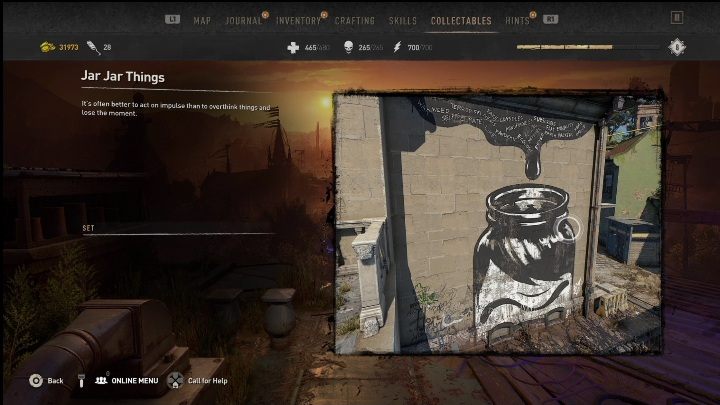 This Graffiti Tag can be found in the central part of Trinity, right next to the windmill - Dying Light 2: Graffiti Tags (Trinity) - list of all - Trinity - Dying Light 2 Guide