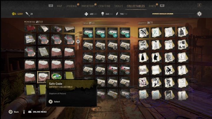 The toolbox with the code to the safe is on the scaffolding - Dying Light 2: Mementos (Wasteland) - list of all - Wasteland - Dying Light 2 Guide