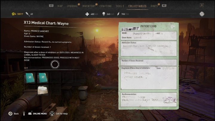 You will find the files on the bed, in the hospital room - Dying Light 2: Mementos (Wasteland) - list of all - Wasteland - Dying Light 2 Guide