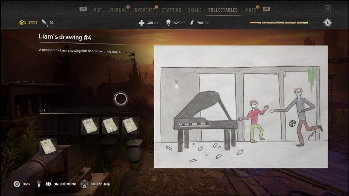 This drawing is right next to the one described earlier - Dying Light 2: Mementos (New Dawn Park) - list of all - New Dawn Park - Dying Light 2 Guide