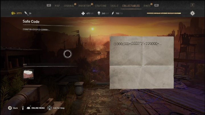 The safe code is hidden in a wicker chest at the foot of the bed - Dying Light 2: Mementos (Quarry End) - list of all - Quarry End - Dying Light 2 Guide