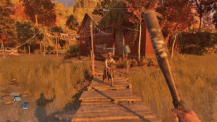 Spike will give you the first melee weapon (Grubby Bat), which will automatically go to 1 of the 4 active weapon slots - Dying Light 2: Pilgrims Path - walkthrough - Story quest - Dying Light 2 Guide