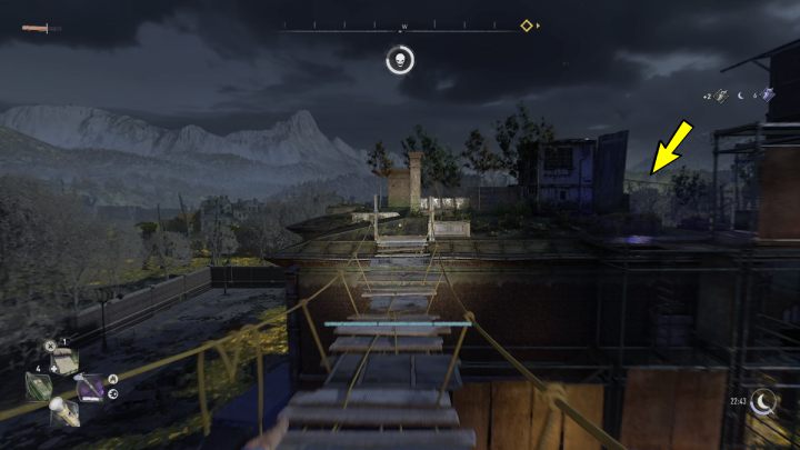 Walk over the wooden bridge to the nearby rooftop and use your grappling hook to get onto the sniper's building - Dying Light 2: Snipers Alley - walkthrough - Side quests - Dying Light 2 Guide