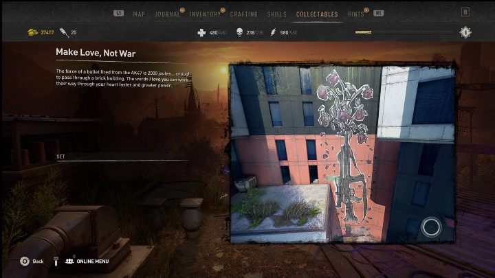 You'll find this tag in the central area of Downtown, right next to the windmill - Dying Light 2: Graffiti Tags (Downtown) - list of all - Downtown - Dying Light 2 Guide