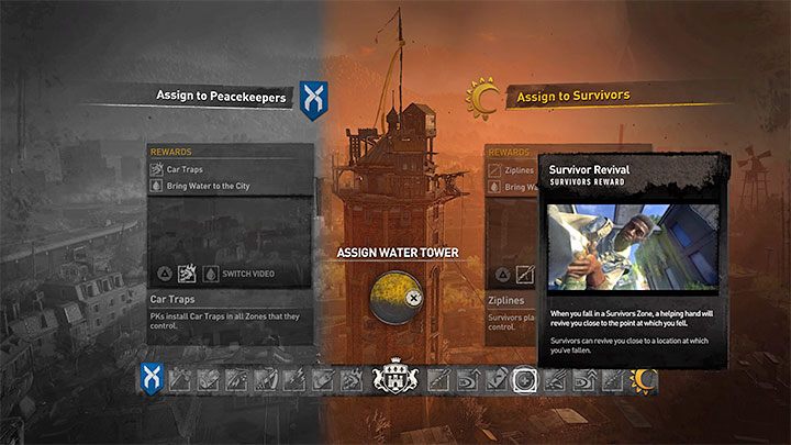 The subsequent rewards for handing over the facilities to the Survivors are, above all, various types of parkour objects that may appear in their districts - Dying Light 2: Factions and city alignment - Basics - Dying Light 2 Guide