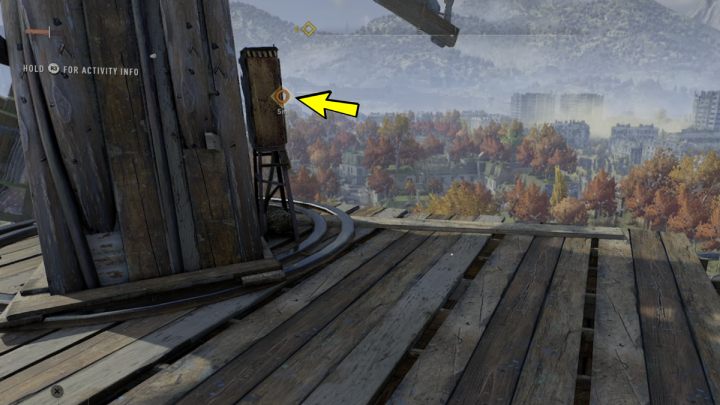 When you approach the windmill, an icon will appear on the screen under which the exact distance to the electric box will be marked - Dying Light 2: Windmill - how to activate? - Exploration - Dying Light 2 Guide