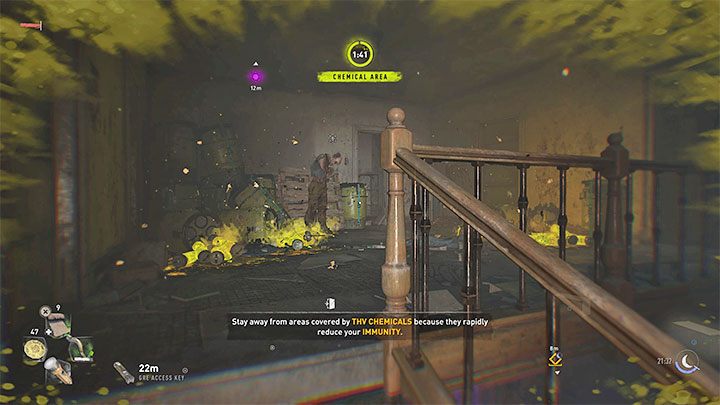 In some of the more difficult locations, the chemicals can almost instantly deplete some of your immunity and force you to act sooner - Dying Light 2: Immunity - how does it work? - Character and statistics - Dying Light 2 Guide