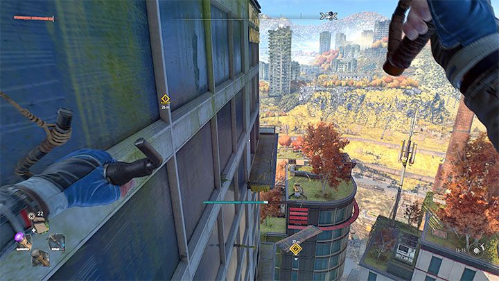 Once on the roof, you'll need to reach the fan, located on the building south from the mission objective (screenshot 1) If you get stuck during this objective, the game should mark the fan after a while, making things easier - Dying Light 2: Welcome On Board- walkthrough - Story quest - Dying Light 2 Guide