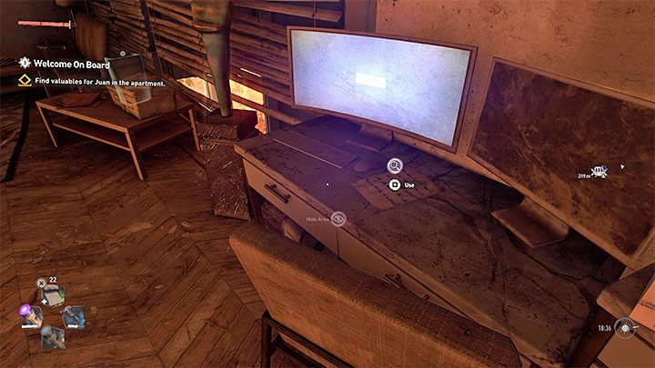 After entering the art collector's apartment, activate the survival sense to find new clues and loot locations - Dying Light 2: Welcome On Board- walkthrough - Story quest - Dying Light 2 Guide