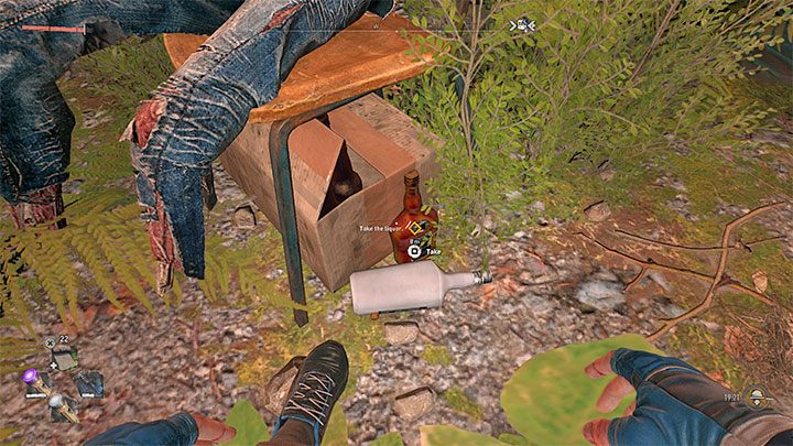 You have to pick up the liquor, which is next to the chair with the skeleton - we showed it in the picture - Dying Light 2: Welcome On Board- walkthrough - Story quest - Dying Light 2 Guide