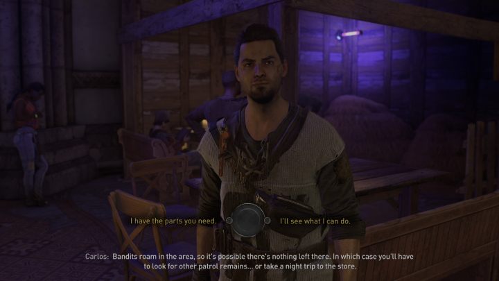 After talking to Carlos and accepting the quest, you need to find 3 electrical parts - Dying Light 2: The Spark of Invention - walkthrough - Side quests - Dying Light 2 Guide