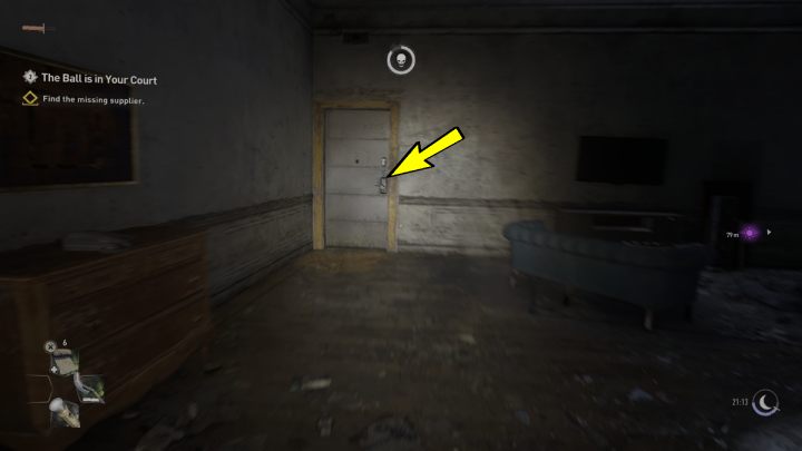 Use a lockpick to open the door to the next room, then crouch and go through a hole on the right side - Dying Light 2: The Ball is in Your Court - walkthrough - Side quests - Dying Light 2 Guide