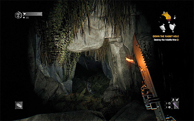 The entrance to the hive - you should explore it during the nighttime. - Down the Rabbit Hole | Side quests - Jasirs Farm - Jasirs Farm | Side Quests - Dying Light: The Following Game Guide