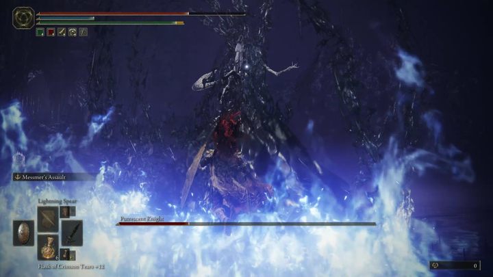 The second phase of the fight begins when the boss drops to half health - Shadow of the Erdtree: How to beat Putrescent Knight? - Shadow of the Erdtree: Main bosses - Elden Ring Guide