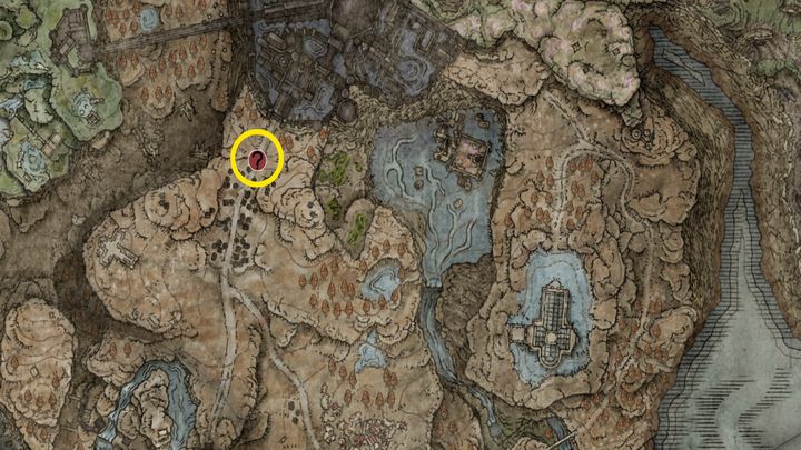 After you go to the place indicated in the photo, after a while you should hear a strange, loud sound and information "Somewhere a Great Rune has broken" appearing on the screen - Shadow of the Erdtree: St. Trina, Thiollier and Moore quest walkthrough - Shadow of the Erdtree: Quests - Elden Ring Guide