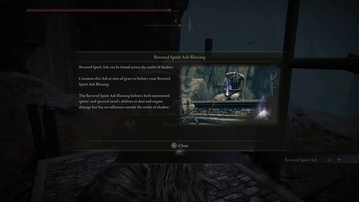 The Revered Spirit Ashes are special ashes found exclusively in the Land of Shadow, an area added in the DLC - Shadow of the Erdtree: What are Revered Spirit Ashes? - Shadow of the Erdtree: FAQ - Elden Ring Guide
