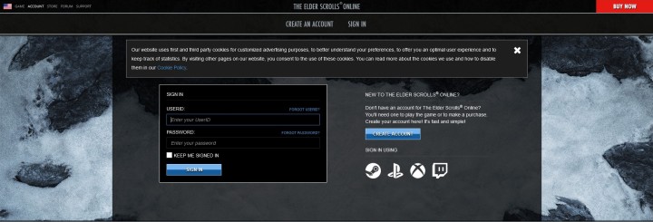 How did you sign up for forums. — Elder Scrolls Online