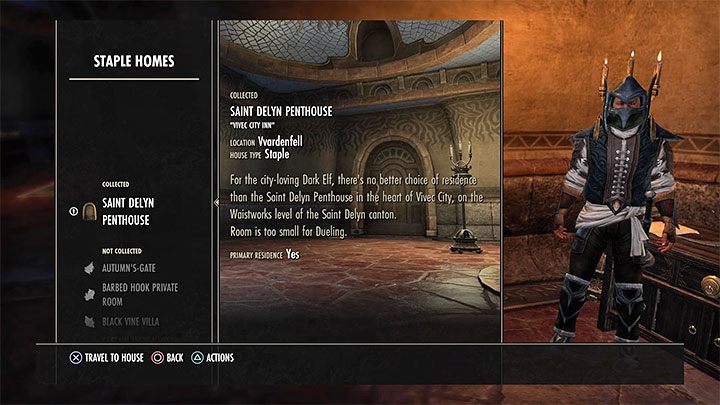 You can keep track of your progress associated with purchased houses and properties - ESO: Own house, property - how to buy? - Game guide - The Elder Scrolls Online Guide