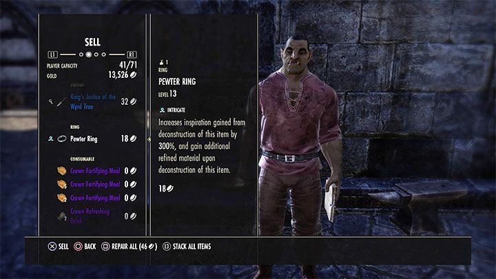 Another way to raise money is to sell - ESO: Gold, money - how to collect? - Game guide - The Elder Scrolls Online Guide