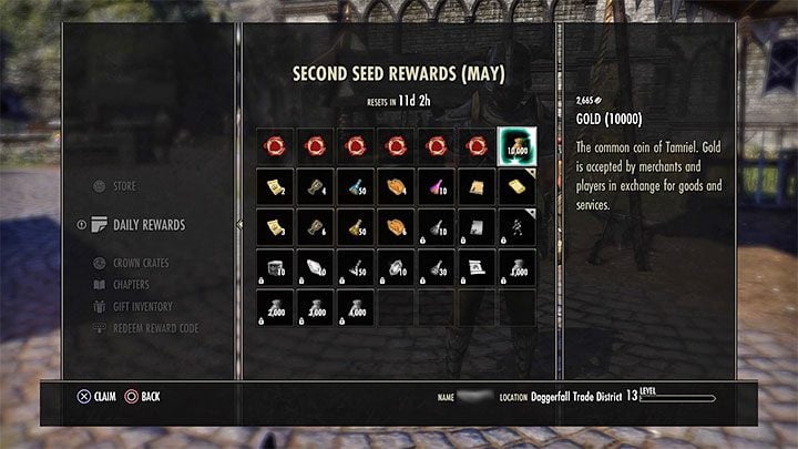 A very good method of gaining more money is to collect Daily rewards - ESO: Gold, money - how to collect? - Game guide - The Elder Scrolls Online Guide