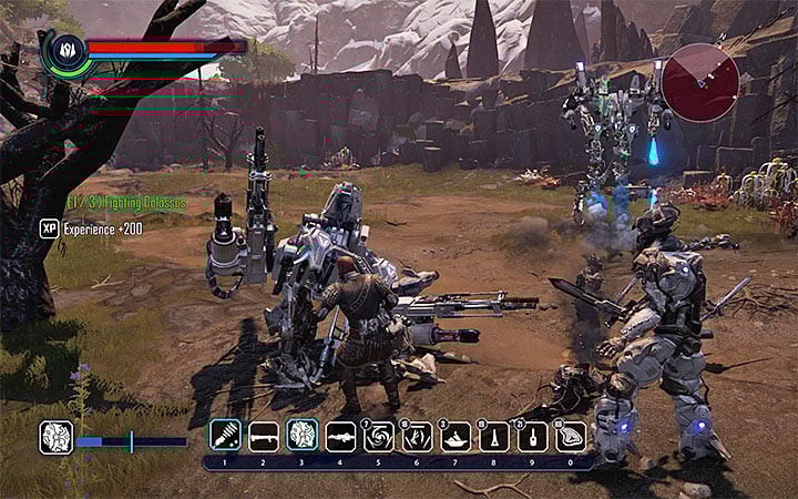 You have to destroy 9 Fighting Colossus mechs - Elex: Ulbrichts Big Offensive - Walkthrough - Chapter 1: The Hunt Begins - Elex Game Guide