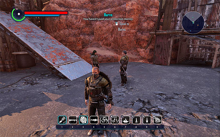 Stand close to the people that have a conversation - Elex: Receiving Enforcer Rank (The Outlaws) - Walkthrough - Outlaws - Elex Game Guide