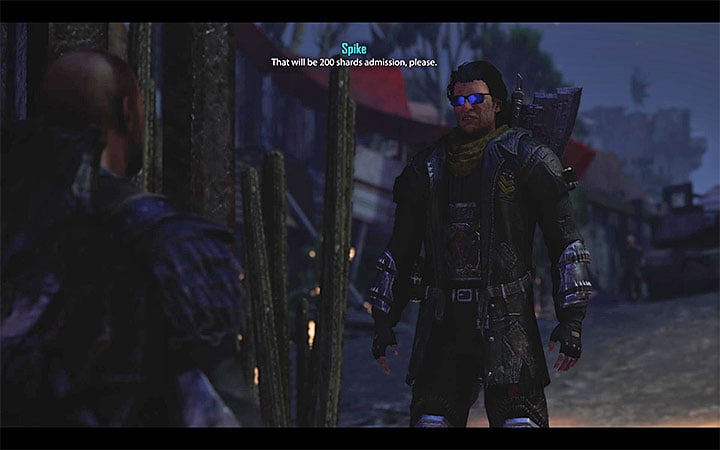 Spike, contrary to Cutter, demands a payment for entering the fort - Elex: Minor quests in The Fort - Walkthrough - Tavar - Elex Game Guide