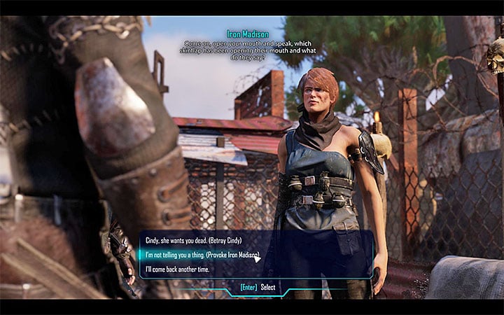 Tell Madison the truth, or provoke and kill her - Elex: Minor quests in The Fort - Walkthrough - Tavar - Elex Game Guide