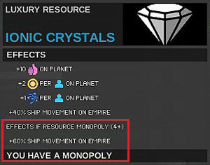 In this case your ships have +60% movement - Strategic resources - Resources - Endless Space - Game Guide and Walkthrough