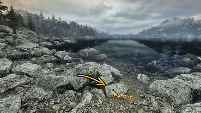 Follow the bloodstains and follow the path that the corpse used to be on, come down to the shore and collect the crank - Death on tracks | Walkthrough - Walkthrough - The Vanishing of Ethan Carter Game Guide & Walkthrough