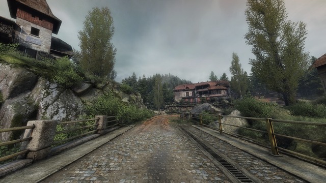 After you cross the dam, over the pat at its top, you will notice several buildings and a dirt road - Carters house | Walkthrough - Walkthrough - The Vanishing of Ethan Carter Game Guide & Walkthrough