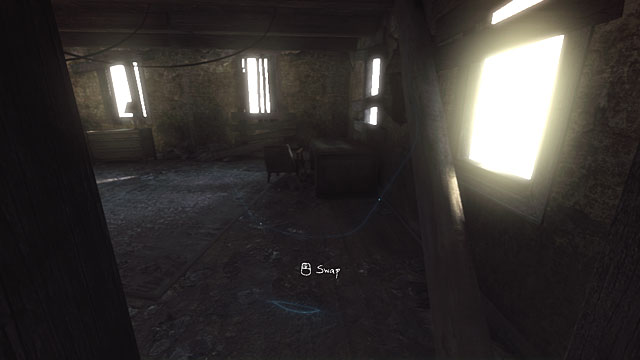 Enter and, after you approach the portal, pick the room with four vertical boards - House of portals | Walkthrough - Walkthrough - The Vanishing of Ethan Carter Game Guide & Walkthrough