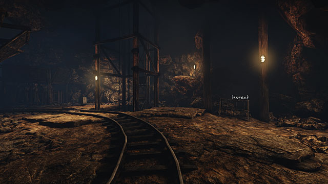 In the cave on the right, there is a pickaxe stand - inspect it - Murder in the mine | Walkthrough - Walkthrough - The Vanishing of Ethan Carter Game Guide & Walkthrough