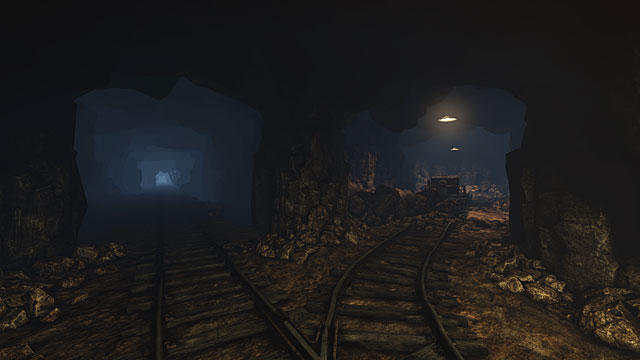 Back the machine up, as far as possible, and then go forward - Murder in the mine | Walkthrough - Walkthrough - The Vanishing of Ethan Carter Game Guide & Walkthrough