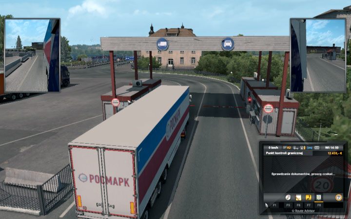 Each time you must ride towards the checkpoint and wait some time for the check to be completed - Border of countries in Euro Truck Simulator 2 Beyond the Baltic Sea - Whats new? - Euro Truck Simulator 2 Game Guide