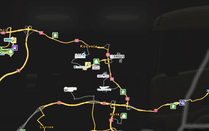 A map of Kouvola. - Finland in Euro Truck Simulator 2 Beyond the Baltic Sea - New cities - Euro Truck Simulator 2 Game Guide