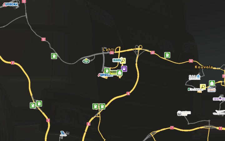 A map of Lahti. - Finland in Euro Truck Simulator 2 Beyond the Baltic Sea - New cities - Euro Truck Simulator 2 Game Guide