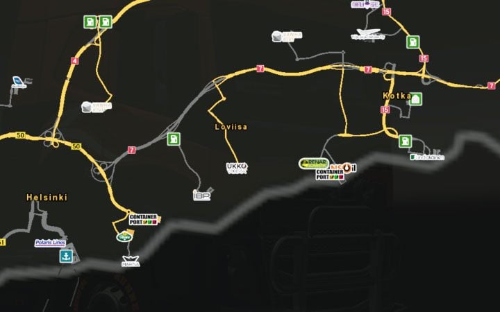 A map of Loviisa. - Finland in Euro Truck Simulator 2 Beyond the Baltic Sea - New cities - Euro Truck Simulator 2 Game Guide