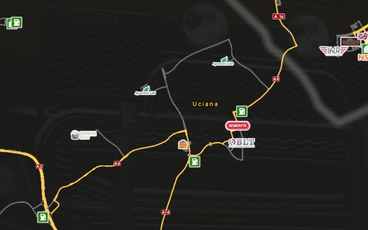 A map of Utena. - Lithuania in Euro Truck Simulator 2 Beyond the Baltic Sea - New cities - Euro Truck Simulator 2 Game Guide