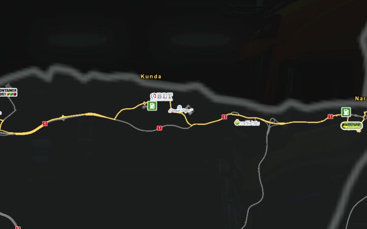 A map of Kunda. - Estonia in Euro Truck Simulator 2 Beyond the Baltic Sea - New cities - Euro Truck Simulator 2 Game Guide