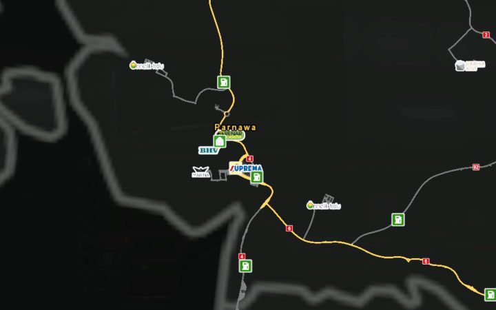 A map of Parnu. - Estonia in Euro Truck Simulator 2 Beyond the Baltic Sea - New cities - Euro Truck Simulator 2 Game Guide